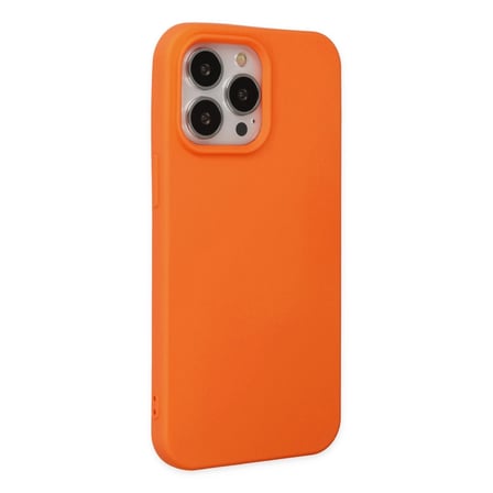 Hediyelik Apple İphone 14 Pro Kılıf Nano İçi Kadife Silikon - Turuncu
