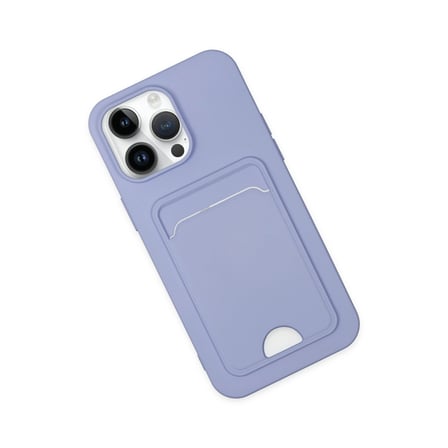 Hediyelik Apple İphone 14 Pro Kılıf Kelvin Kartvizitli Silikon - Lila