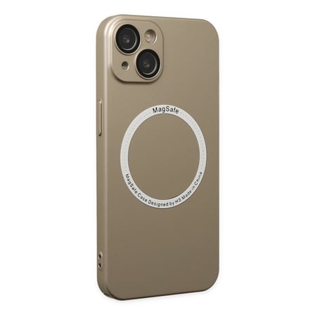Hediyelik Apple İphone 14 Plus Kılıf Jack Magneticsafe Lens Silikon - Gold