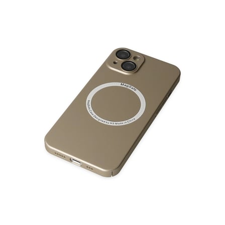 Hediyelik Apple İphone 14 Plus Kılıf Jack Magneticsafe Lens Silikon - Gold