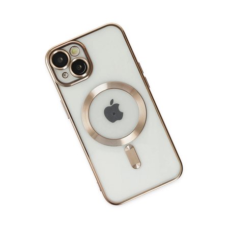 Hediyelik Apple İphone 14 Plus Kılıf Kross Magneticsafe Kapak - Gold