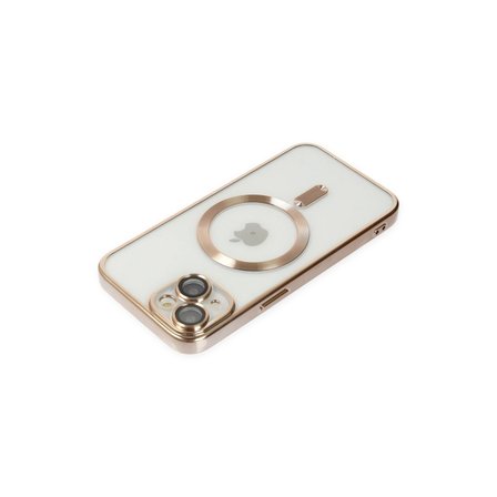 Hediyelik Apple İphone 14 Plus Kılıf Kross Magneticsafe Kapak - Gold
