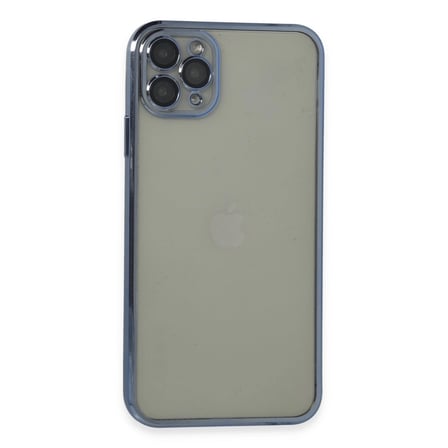 Hediyelik Apple İphone 11 Pro Max Kılıf Razer Lensli Silikon - Açık Mavi