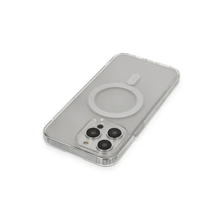 Hediyelik Apple İphone 14 Pro Kılıf Matte Şeffaf Magneticsafe - Şeffaf