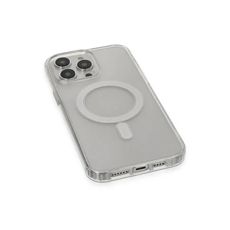 Hediyelik Apple İphone 14 Pro Kılıf Matte Şeffaf Magneticsafe - Şeffaf