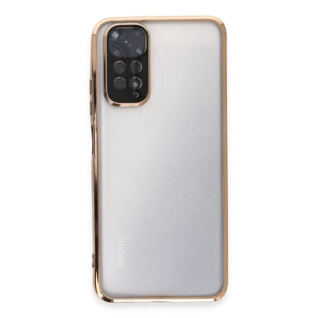 Hediyelik Xiaomi Redmi Note 11 Kılıf Razer Lensli Silikon - Gold
