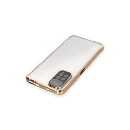Hediyelik Xiaomi Redmi Note 11 Kılıf Razer Lensli Silikon - Gold