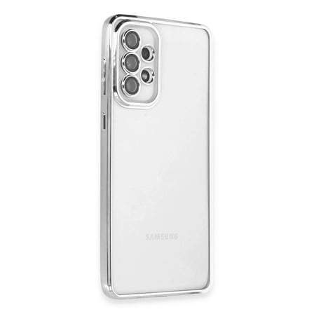 Hediyelik Samsung Galaxy A53 5g Kılıf Razer Lensli Silikon - Gümüş