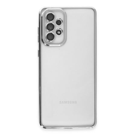 Hediyelik Samsung Galaxy A53 5g Kılıf Razer Lensli Silikon - Gümüş