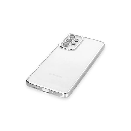 Hediyelik Samsung Galaxy A53 5g Kılıf Razer Lensli Silikon - Gümüş
