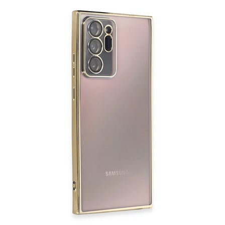 Hediyelik Samsung Galaxy Note 20 Ultra Kılıf Razer Lensli Silikon - Gold