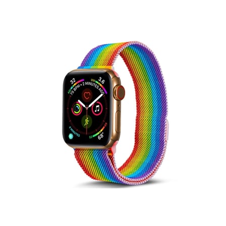 Hediyelik Apple Watch 38mm Metal Mıknatıslı Kordon - Gökkuşağı