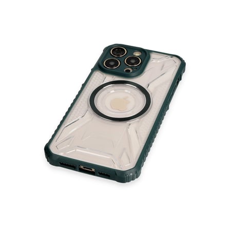Hediyelik Apple İphone 12 Pro Kılıf Prag Magneticsafe Kapak - Koyu Yeşil