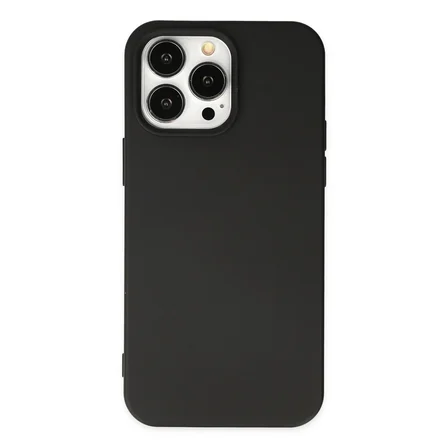 Hediyelik Apple İphone 15 Pro Kılıf Nano İçi Kadife Silikon - Siyah