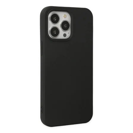 Hediyelik Apple İphone 15 Pro Kılıf Nano İçi Kadife Silikon - Siyah
