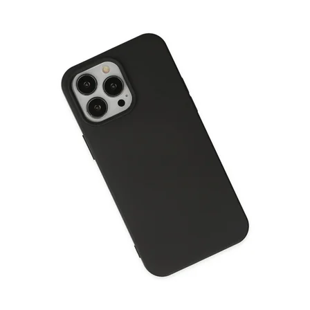 Hediyelik Apple İphone 15 Pro Kılıf Nano İçi Kadife Silikon - Siyah