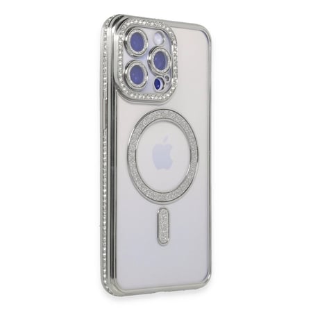 Hediyelik Apple İphone 15 Pro Kılıf Joke Simli Magneticsafe Kılıf - Gümüş