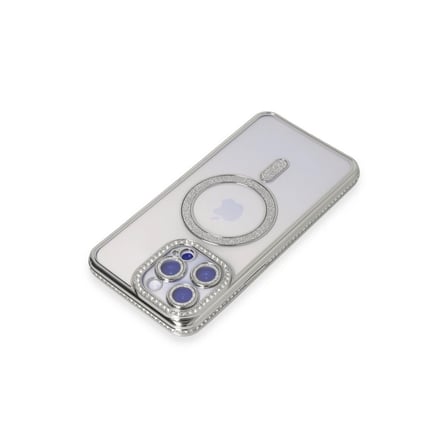 Hediyelik Apple İphone 15 Pro Kılıf Joke Simli Magneticsafe Kılıf - Gümüş