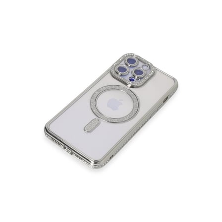 Hediyelik Apple İphone 15 Pro Kılıf Joke Simli Magneticsafe Kılıf - Gümüş