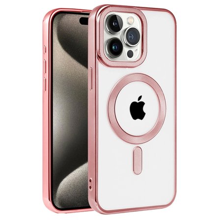 Hediyelik Apple İphone 14 Pro Kılıf Kronos Magsafe Kapak - Rose Gold