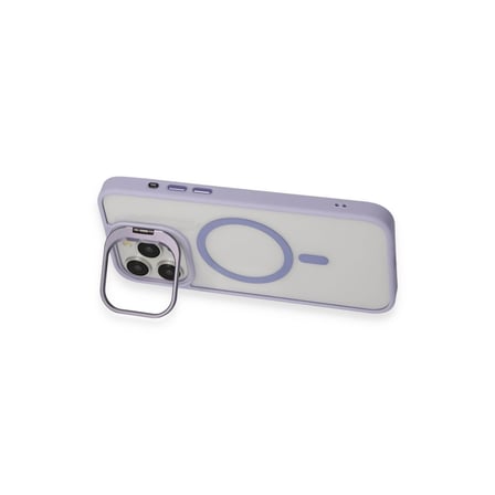 Hediyelik Joko Apple İphone 15 Pro Max Kılıf Roblox Lens Magsafe Standlı Kapak - Lila