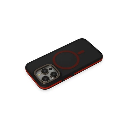 Hediyelik Joko Apple İphone 15 Pro Max Rocky Magsafe Kapak - Siyah-kırmızı