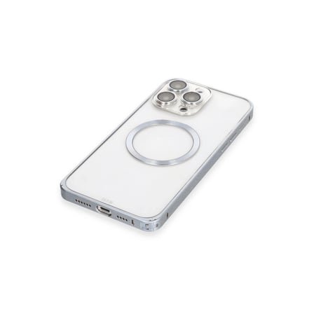 Hediyelik Joko Apple İphone 15 Pro Max Kılıf Metal Bumper Magneticsafe Kapak - Gri