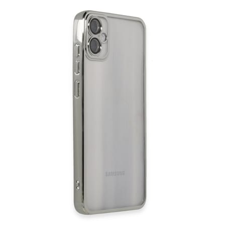 Hediyelik Samsung Galaxy A05 Kılıf Razer Lensli Silikon - Gümüş
