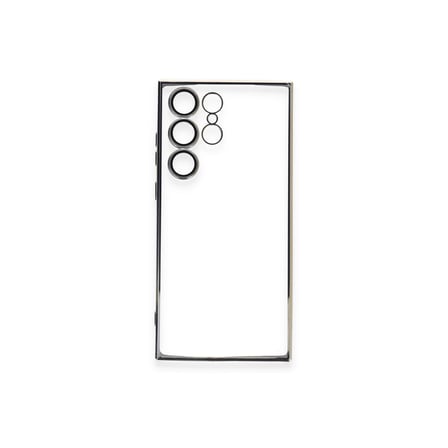 Hediyelik Samsung Galaxy S24 Ultra Kılıf Razer Lensli Silikon - Gümüş