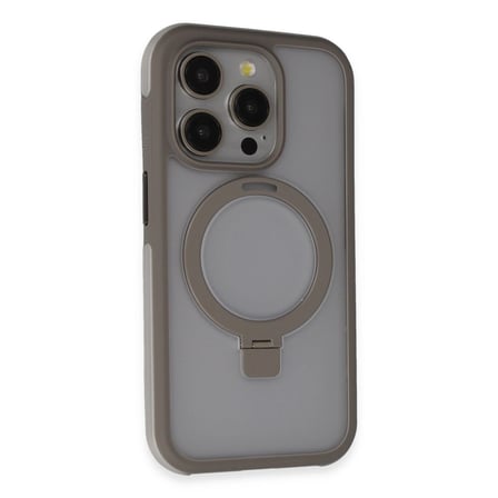 Hediyelik Joko Apple İphone 15 Pro Zorda Airbag Magsafe Standlı Kapak - Titan Gri