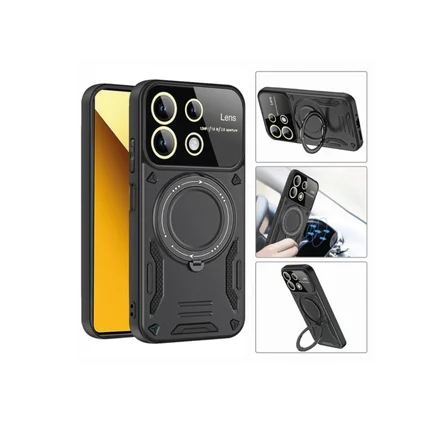 Hediyelik Xiaomi Redmi Note 13 4g Kılıf Joy Lens Standlı Kapak - Lacivert