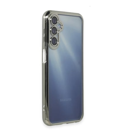 Hediyelik Samsung Galaxy A35 5g Kılıf Razer Lensli Silikon - Gümüş