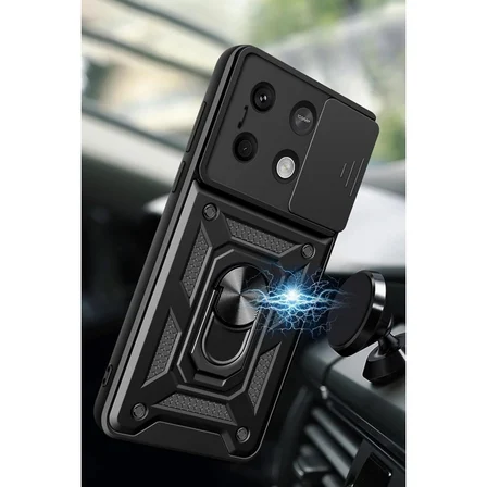 Hediyelik Xiaomi Poco X6 Pro Kılıf Pars Lens Yüzüklü Silikon - Kırmızı