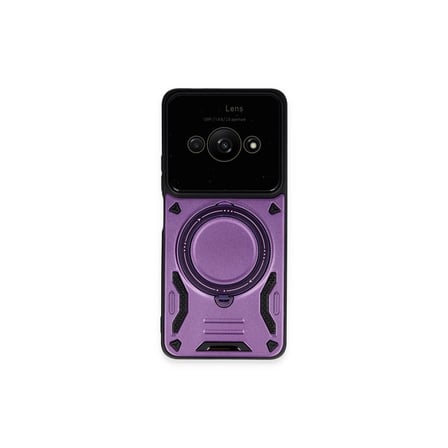 Hediyelik Xiaomi Poco C61 Kılıf Joy Lens Standlı Kapak - Mor