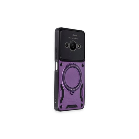 Hediyelik Xiaomi Poco C61 Kılıf Joy Lens Standlı Kapak - Mor