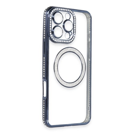 Hediyelik Apple İphone 16 Pro Max Kılıf Joke Simli Magneticsafe Kılıf - Lacivert