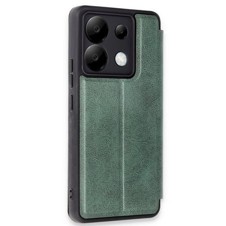 Hediyelik Xiaomi Redmi Note 13 Pro 5g Kılıf Flip Cover - Koyu Yeşil