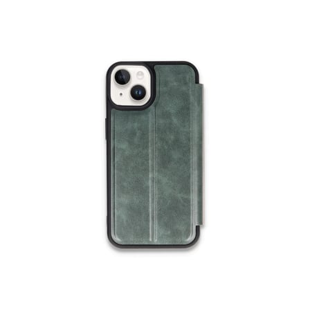 Hediyelik Apple İphone 15 Kılıf Flip Cover - Koyu Yeşil