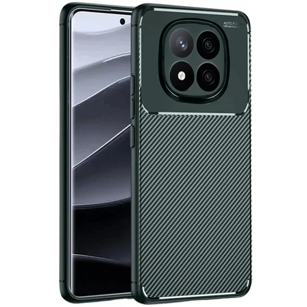 Hediyelik Xiaomi Redmi Note 14 Pro 5g Kılıf Auto Focus Karbon Kapak - Koyu Yeşil