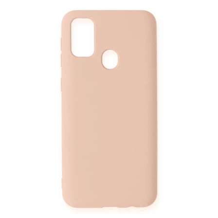 Hediyelik Samsung Galaxy M31 Kılıf Nano İçi Kadife Silikon - Pudra