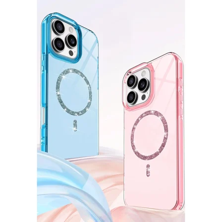 Hediyelik Apple İphone 15 Pro Max Live Diamond Magsafe Kapak - Siyah