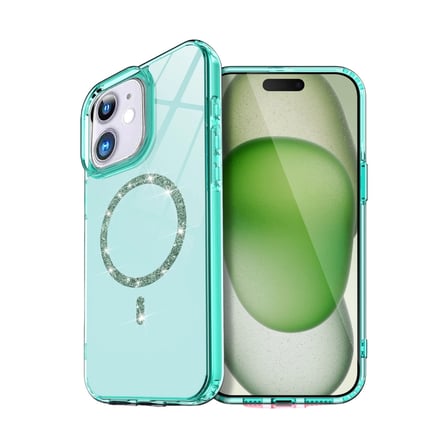 Hediyelik Apple İphone 12 Live Diamond Magsafe Kapak - Yeşil
