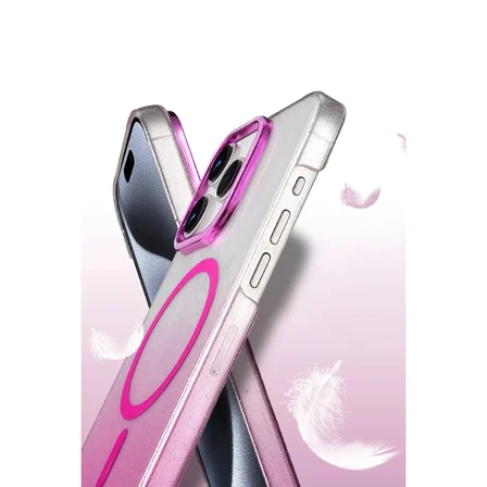 Hediyelik Apple İphone 15 Pro Max Glossy Magsafe Kapak - Mavi