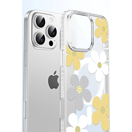 Hediyelik Joko Apple İphone 15 Pro Max Floral Magsafe Kapak - Beyaz