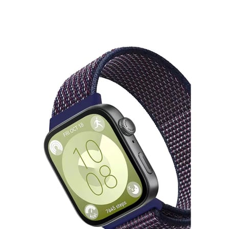 Hediyelik Huawei Fit 4 Hasırlı Cırtcırtlı Kordon (saat Değildir) - Mavi-beyaz