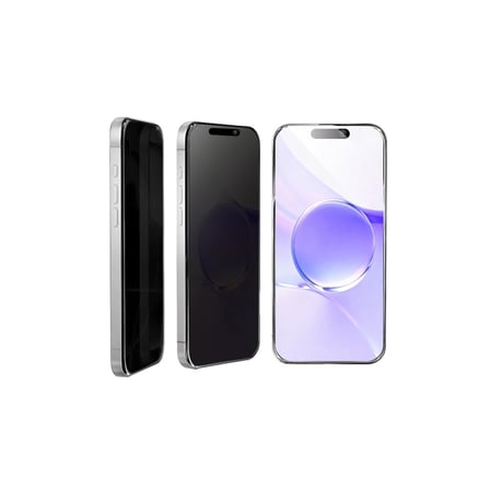 Hediyelik Apple İphone 15 Pro Max Bilvis 5in1 5d Magic Hayalet Cam Ekran Koruyucu - Siyah
