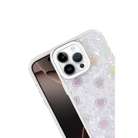 Hediyelik Apple İphone 15 Pro Max Lumi Desenli Kapak - Beyaz