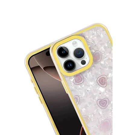 Hediyelik Apple İphone 16 Pro Lumi Desenli Kapak - Sarı