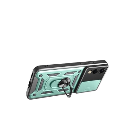 Hediyelik Samsung Galaxy S25 Edge Pars Lens Yüzüklü Silikon - Yeşil