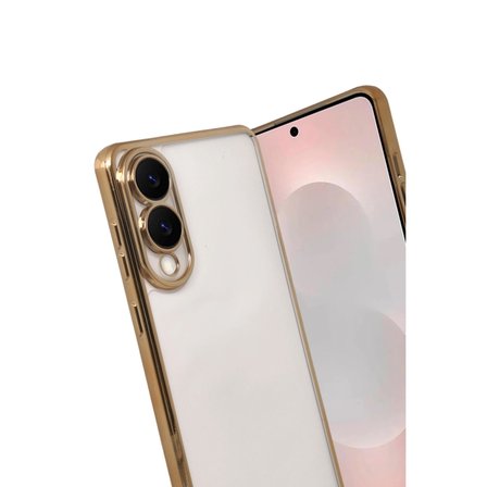 Hediyelik Samsung Galaxy S25 Edge Razer Lensli Silikon - Gold